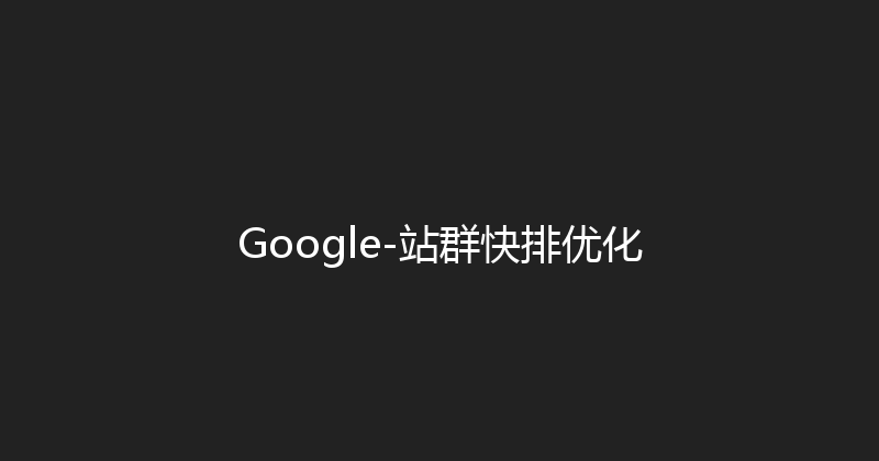 Google-站群快排优化 封面图